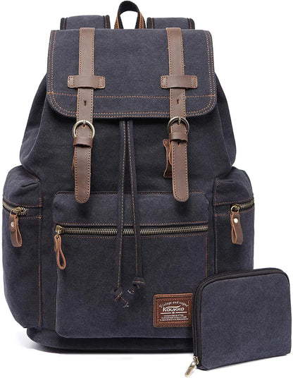 Vintage Canvas Backpack Black set