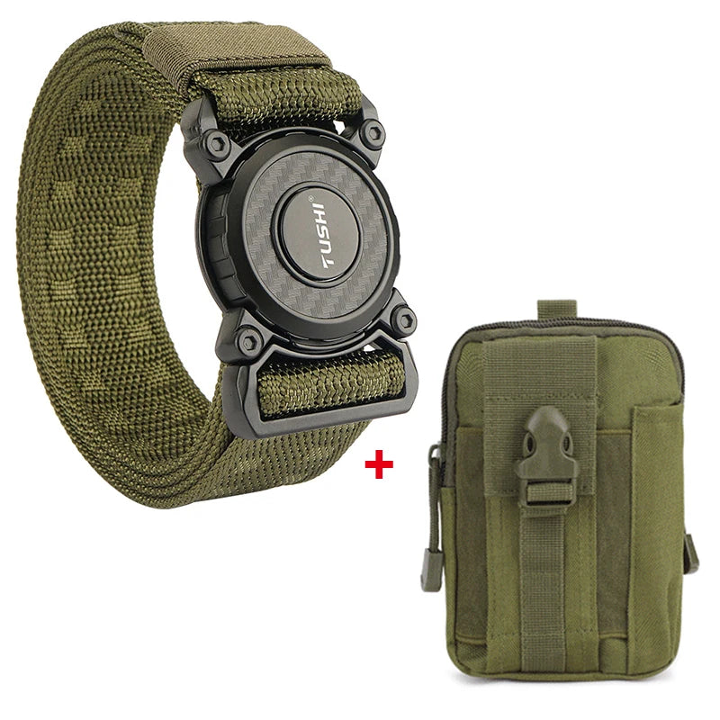 VATLTY New Military Tactical Belt Alloy Swivel Buckle ArmyGreen set 125cm