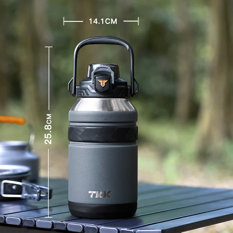 TKK Large Capacity Cold Thermal Thermos Tumbler Stainless Steel Grey