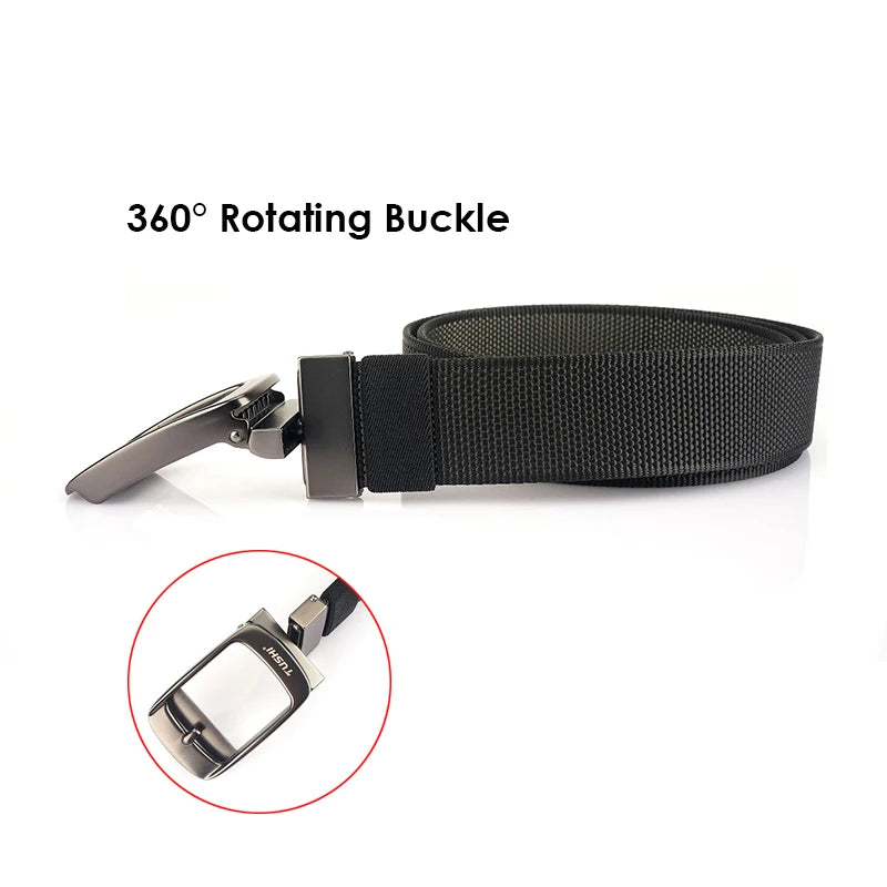 Reversible Belt Alloy Automatic Buckle Real Nylon 34mm Two Color Girdle