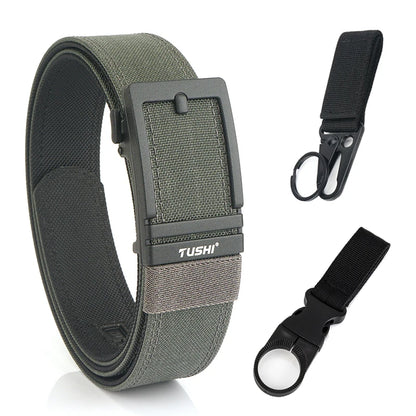 VATLTY New Men's Military Tactical Outdoor Casual Belt Automatic Gray set A 120cm