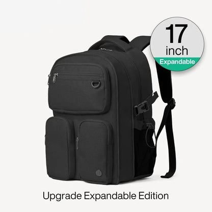 Mixi Original Design Laptop Backpack Travel Lightweight 15.6" Waterproof Black(Expandable) 17 inch