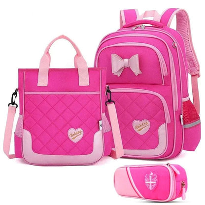 Bikab School Bags for Girls Kawaii Backpack 3PCLIGHT RED M