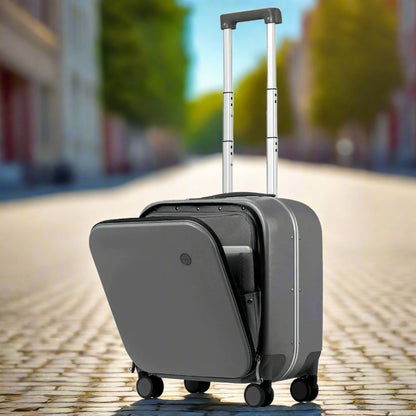 MIXI Brand Luxury Design Carry On Suitcase TSA Lock 18, 20, 24 Inch Gray 18 inch