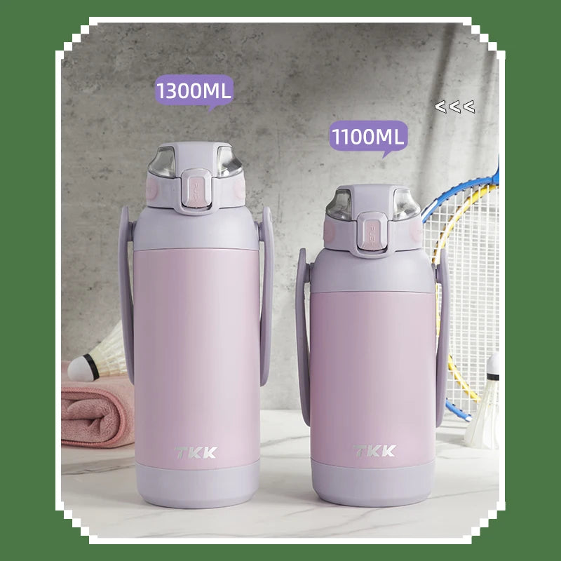TKK 1100/1300ml SUS-316 Large Capacity Stainless Steel Thermos Pink