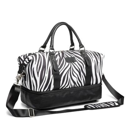 Kinmac Weekender Sports Fitness Yoga Swimming Travel Bag Zebra 46 x 35 x 22 cm