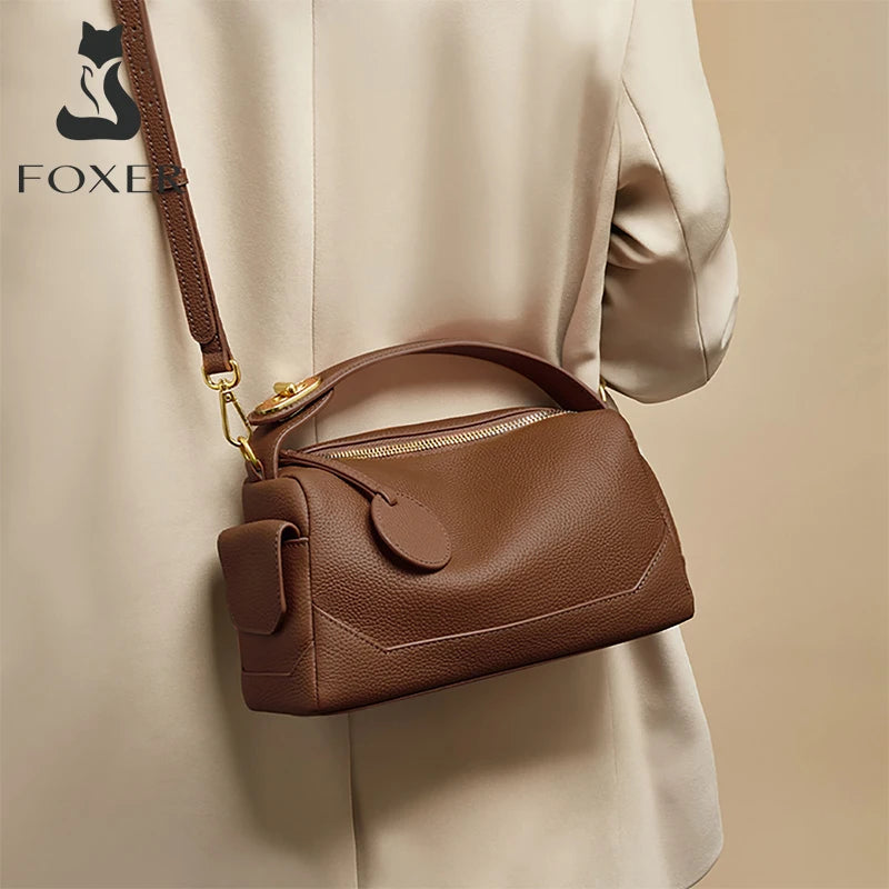 FOXER Lady Design Cowhide Shoulder Bag High Quality