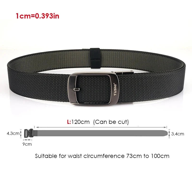Reversible Belt Alloy Automatic Buckle Real Nylon 34mm Two Color Girdle
