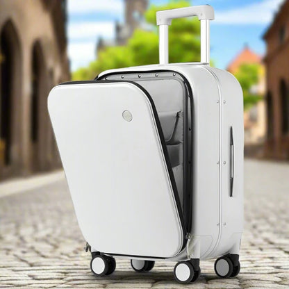 MIXI Brand Luxury Design Carry On Suitcase TSA Lock 18, 20, 24 Inch White 24 inch