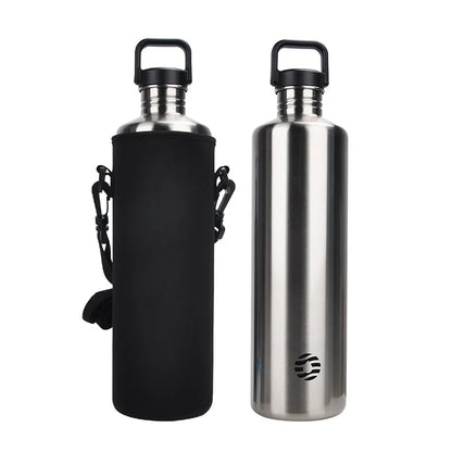 FEIJIAN Stainless Steel Water Bottle Portable BPA Free With Bottle Bag 2L Silver 2000L
