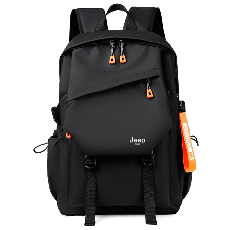 JEEP BULUO School Bags 15 Inches Laptop Backpacks Waterproof Nylon Black