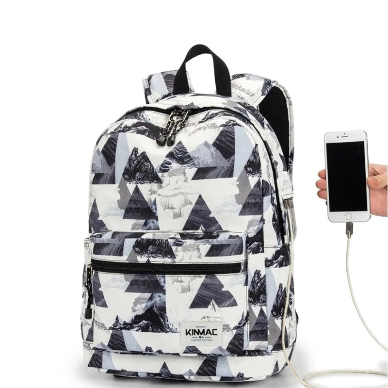 Kinmac Brand Backpack Laptop Bag 14,15.6 Inch, Case For Macbook, School Backpack Snow Mountain 15-16 inch