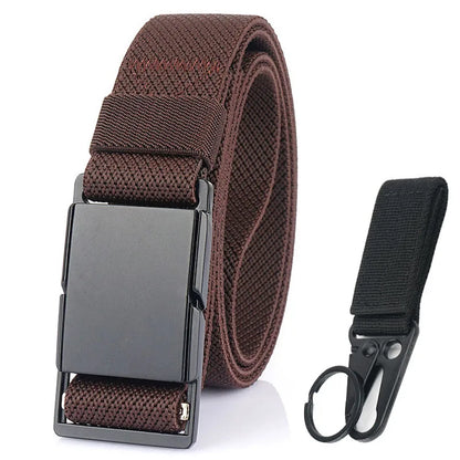 VATLTY Magnetic Elastic Belt Alloy Buckle Quick Release Unisex Brown set 125cm