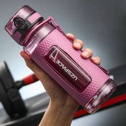 UZSPACE Sport Water Bottle BPA Free Portable 350/500/1000ml Plum Red