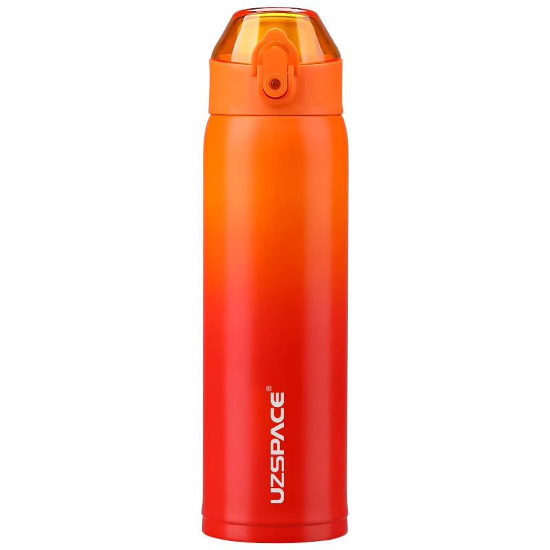New 500ml Thermos Bottle 316 Double Vacuum Flask Stainless Steel Long-term insulation Orange and red 501-600ml