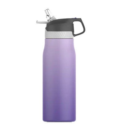 FEIJIAN Insulated Water Bottle with Straw Lid Double Wall Thermos Stainless Steel Gradient Purple710ml 550-710ml