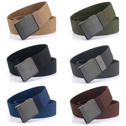 Metal Free Men's Elastic Belt Quick Release Nylon Buckle