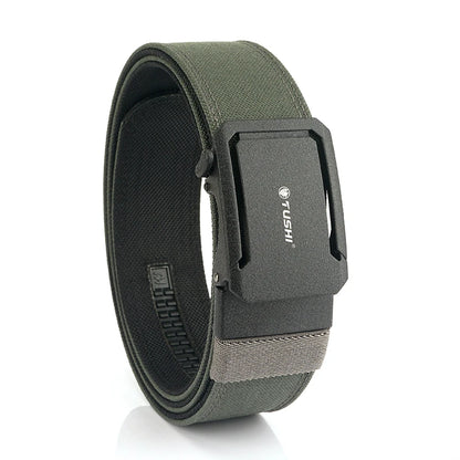 VATLTY 4.3cm Hard Tactical Belt 1100D Tight Nylon Alloy Automatic Buckle Gray 120cm