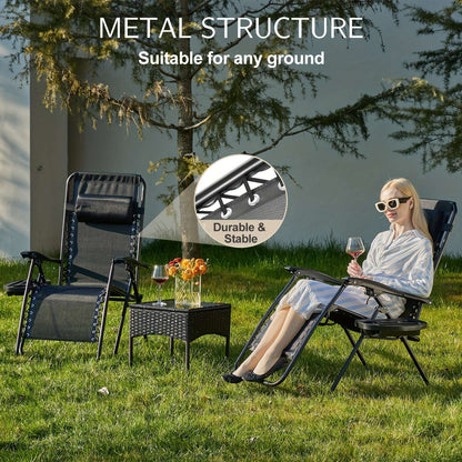 Set Of 2 Zero Gravity Lounge Chairs, Ergonomic Adjustable Lying Angle Sturdy Steel& Mesh Support 60 Chair OK•PhotoFineArt OK•PhotoFineArt