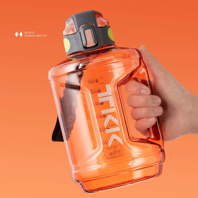 TKK 2300ml Sports Water Bottle BPA-free Large Capacity Tritan material Orange 2.3L