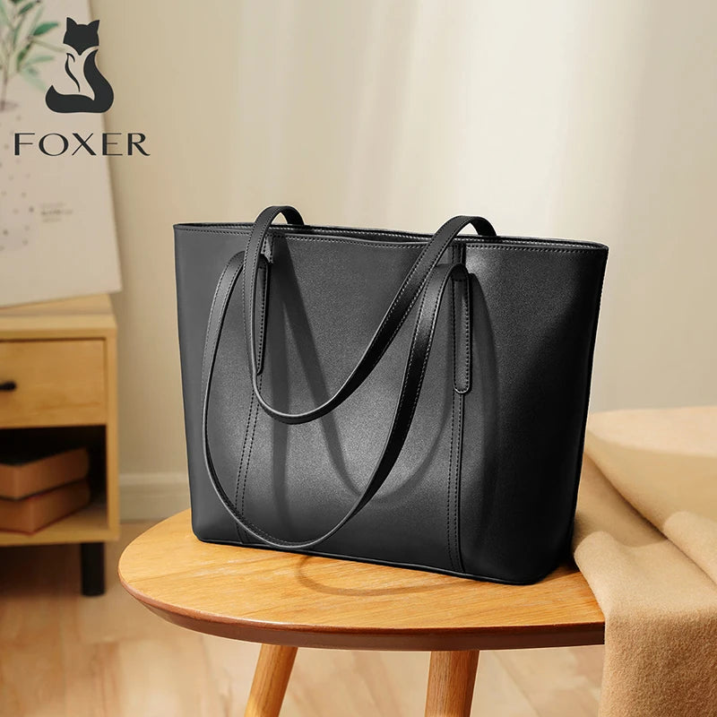 FOXER Handbags Office Bags Lady Commuter Totes Split Leather