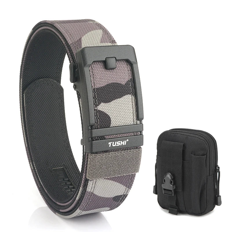 VATLTY New Tactical Pistol Airsoft Belt for Men Metal Automatic Buckle Camo set B 120cm