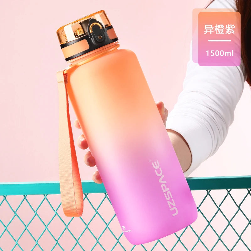 UZSPACE 350ML Water bottle Tritan BPA Free orange and purple 1.5L