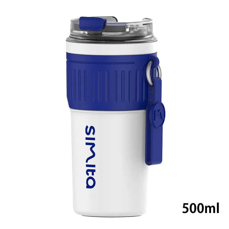 FEIJIAN Stainless Steel Coffee Cup Thermos Portable Blue 330-500ml