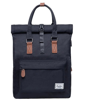 Simple Men Backapck Vintage Canvas Backpack black