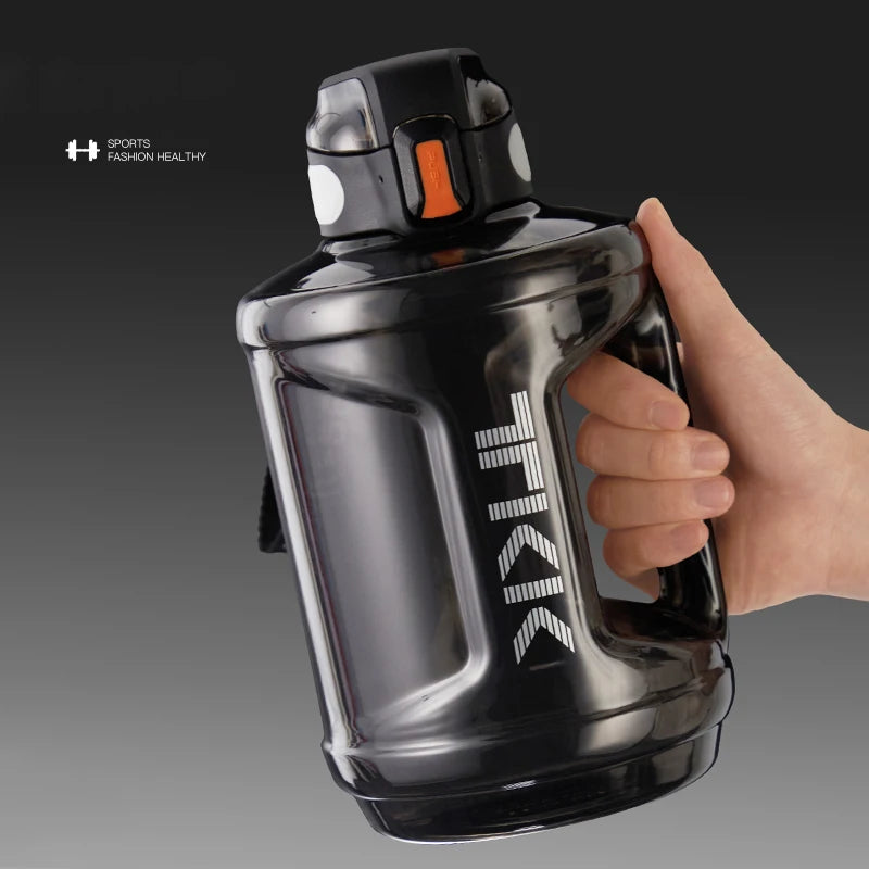 TKK 2300ml Sports Water Bottle BPA-free Large Capacity Tritan material Black 2.3L