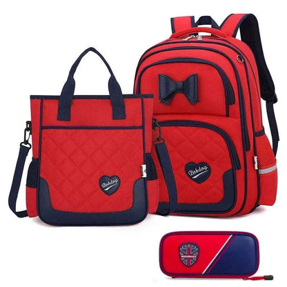 Bikab School Bags for Girls Kawaii Backpack 3PCRED L