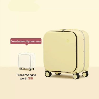 MIXI Brand Luxury Design Carry On Suitcase TSA Lock 18, 20, 24 Inch Yellow 18 inch
