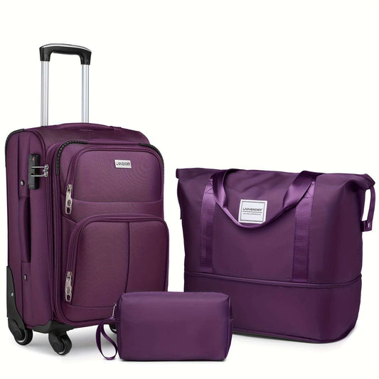 Softside Luggage Set 3 Pcs, Carry on Luggage 22x14x9 Airline Approved with TSA Lock Spinner Wheels 95 OK•PhotoFineArt OK•PhotoFineArt