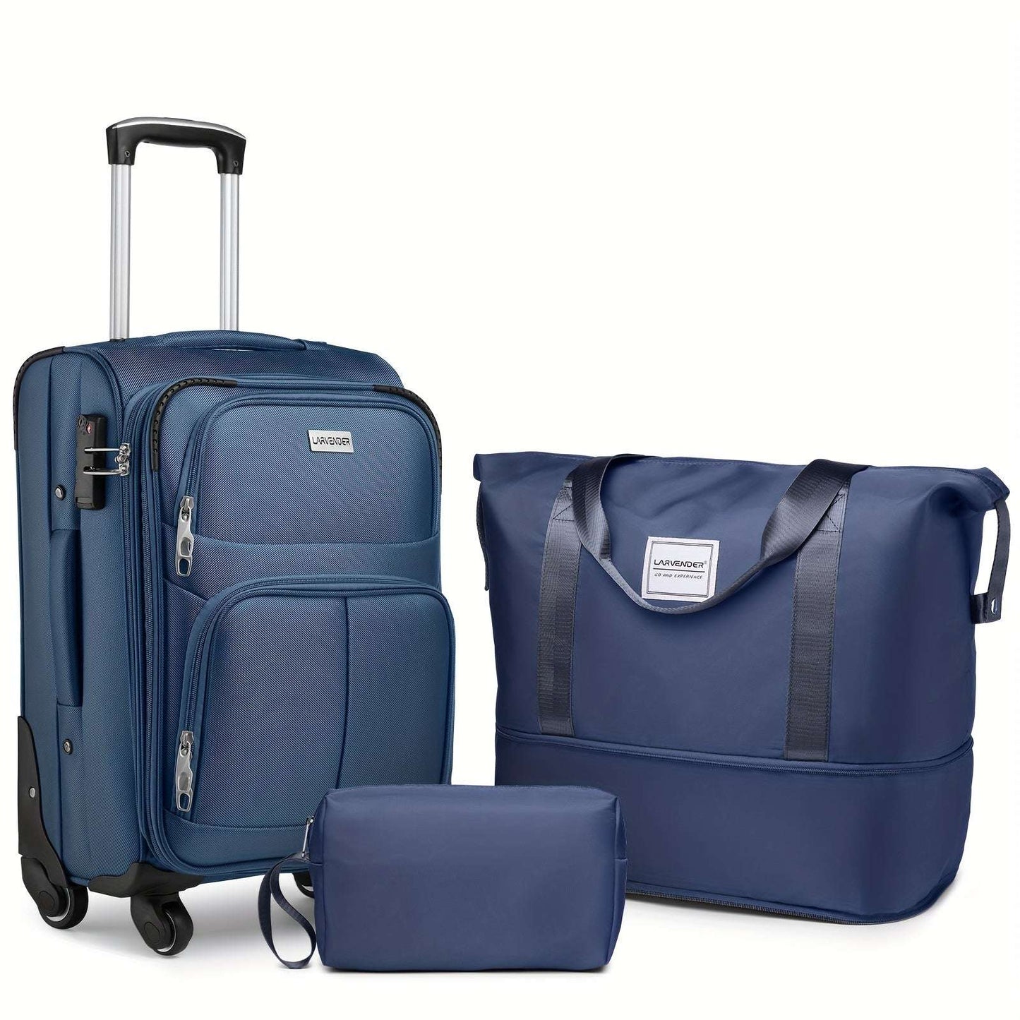 Softside Luggage Set 3 Pcs, Carry on Luggage 22x14x9 Airline Approved with TSA Lock Spinner Wheels 95 OK•PhotoFineArt OK•PhotoFineArt