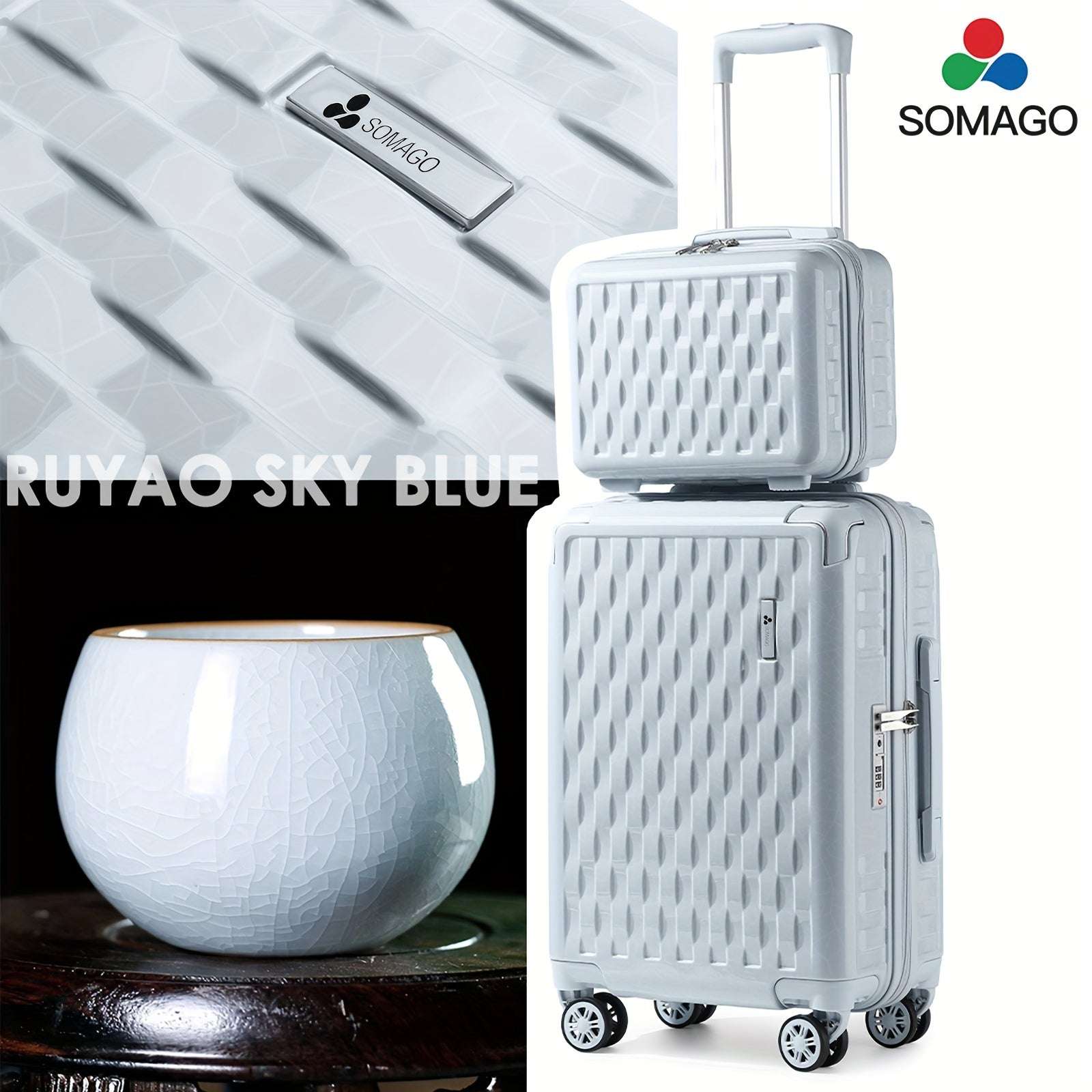 Somago 20 Inch Airline Approved Hardside Spinner Luggage, YKK Zippers, TSA Lock 127 Luggage Somago OK•PhotoFineArt