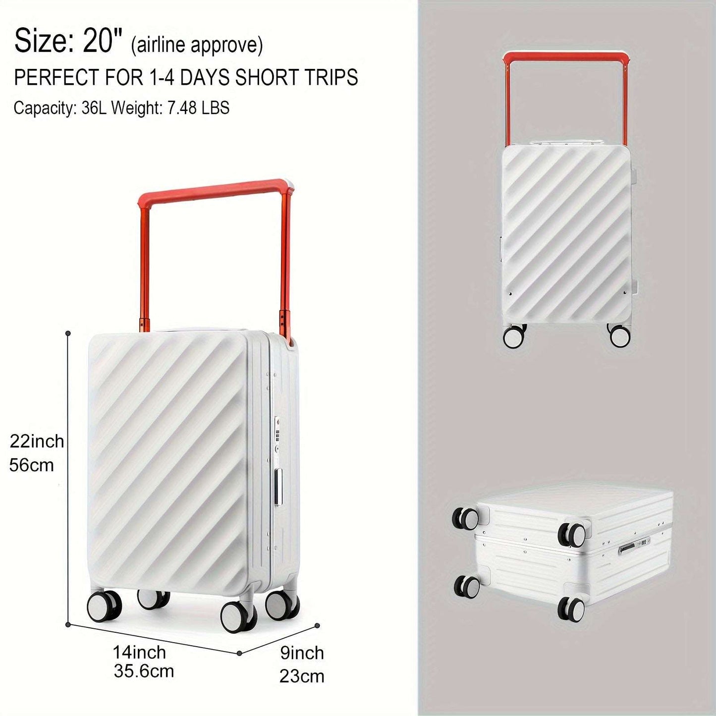 Somago Adventure Ready 20 Inch Hardside Spinner Suitcase, Aluminum Frame, TSA Lock, & Dry Wet Compartment 136 Luggage Somago OK•PhotoFineArt