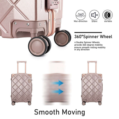 Somago Carry On Luggage with Spinner Wheels 20" Lightweight Suitcase Built in TSA Aluminum Frame 134 Luggage Somago OK•PhotoFineArt