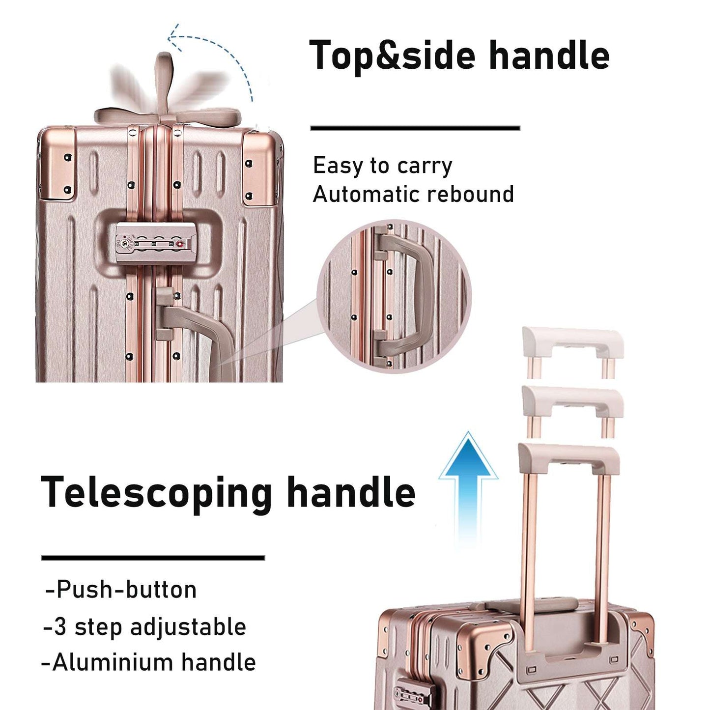 Somago Carry On Luggage with Spinner Wheels 20" Lightweight Suitcase Built in TSA Aluminum Frame 134 Luggage Somago OK•PhotoFineArt