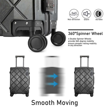 Somago Carry On Luggage with Spinner Wheels 20in Lightweight Suitcase Built in TSA Aluminum Frame 138 Luggage Somago OK•PhotoFineArt
