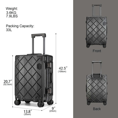 Somago Carry On Luggage with Spinner Wheels 20in Lightweight Suitcase Built in TSA Aluminum Frame 138 Luggage Somago OK•PhotoFineArt