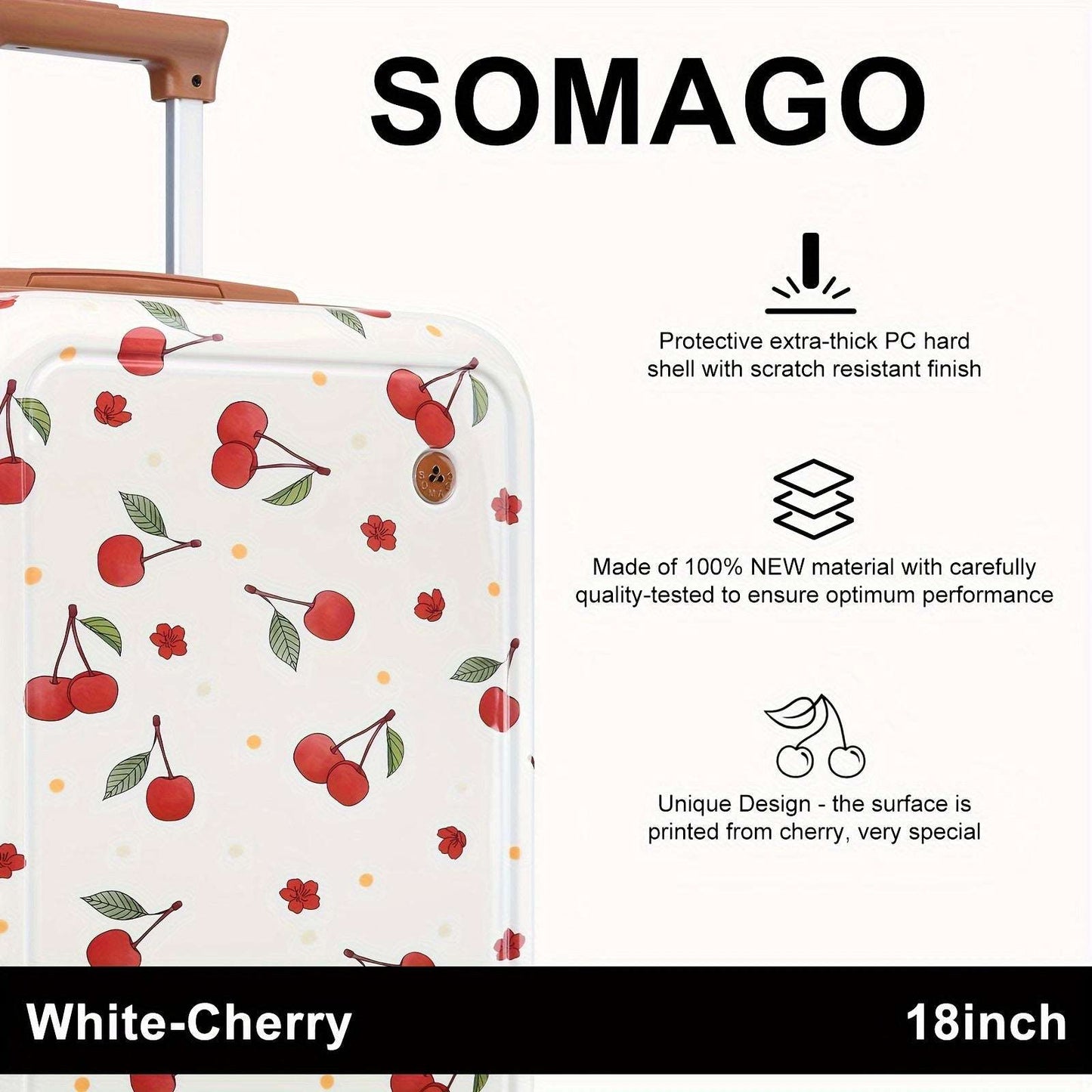 Somago Carry-On Travel Suitcase - Lightweight, Cute, and Personality-Filled Hard Shell Luggage with Telescopic Handle 135 Luggage Somago OK•PhotoFineArt