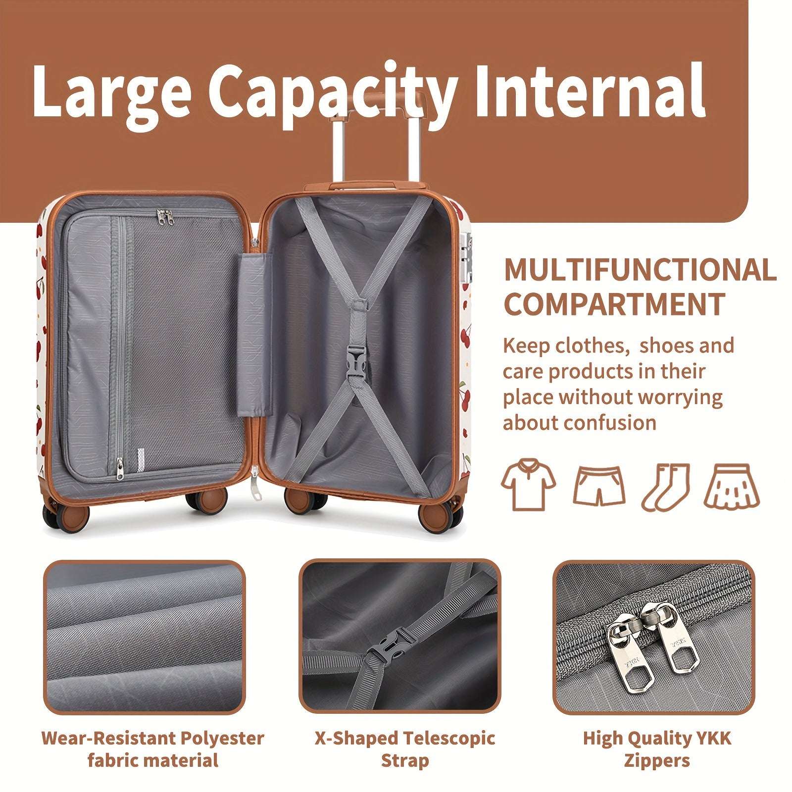 Somago Carry-On Travel Suitcase - Lightweight, Cute, and Personality-Filled Hard Shell Luggage with Telescopic Handle 135 Luggage Somago OK•PhotoFineArt