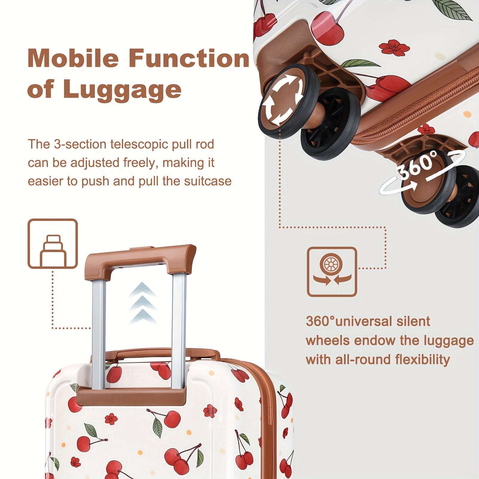 Somago Carry-On Travel Suitcase - Lightweight, Cute, and Personality-Filled Hard Shell Luggage with Telescopic Handle 135 Luggage Somago OK•PhotoFineArt