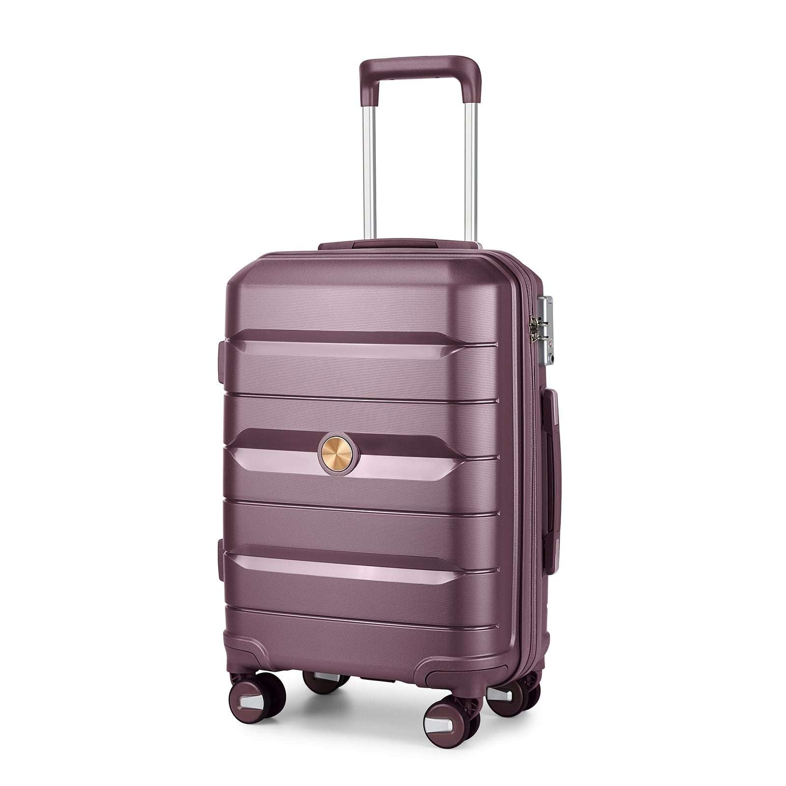 Somago Hardside Suitcase and 14" Mini Cosmetic Cases with 6 Shoulder case with TSA Lock YKK Zipper (Elegant Purple) 129 Luggage Somago OK•PhotoFineArt