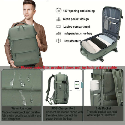 Somago Travel Backpack Anti Theft for 16 Inch Laptop, with Shoe Compartment, USB Charger Port, Army Green 52 Backpack Somago OK•PhotoFineArt