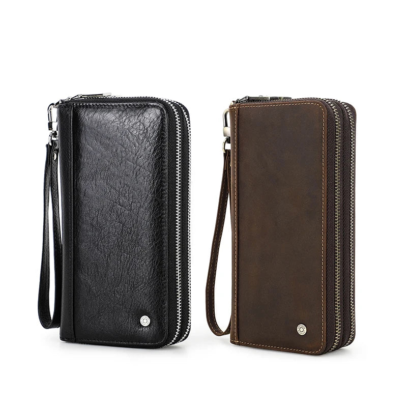 Contact'S Genuine Leather Men's Wallet Clutch Card Holder Long