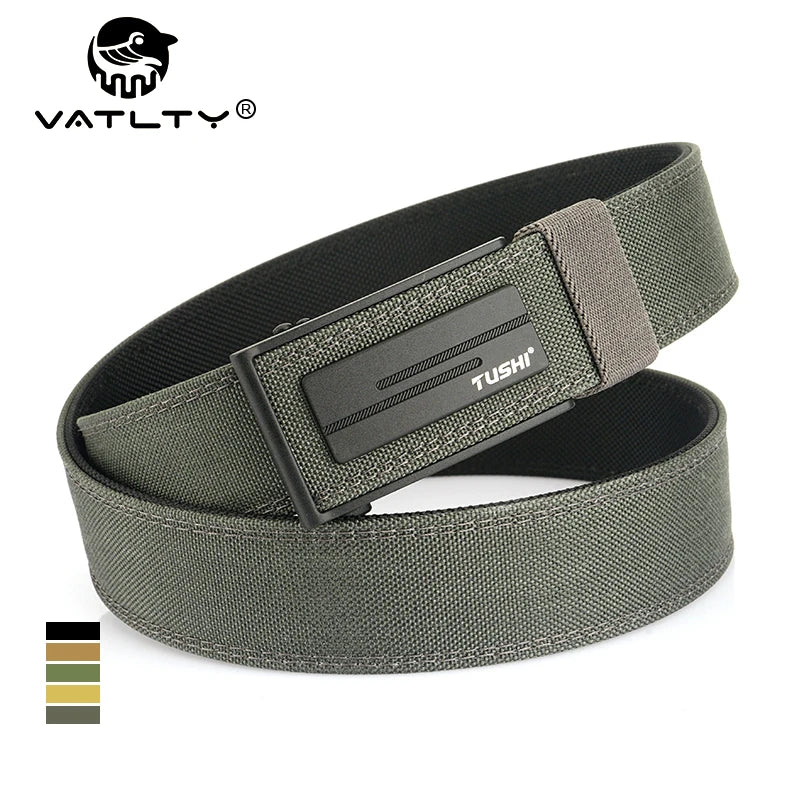 VATLTY Thick Tactical Belt for Men Metal Automatic Buckle / Military Pistol Belt