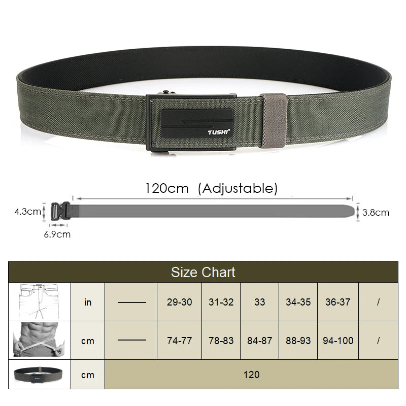 VATLTY Thick Tactical Belt for Men Metal Automatic Buckle / Military Pistol Belt