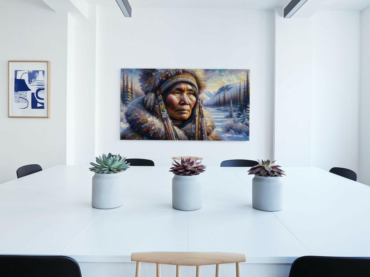 Canvas "Indigenous Woman" 60" x 30" Hanger Set for Canvas