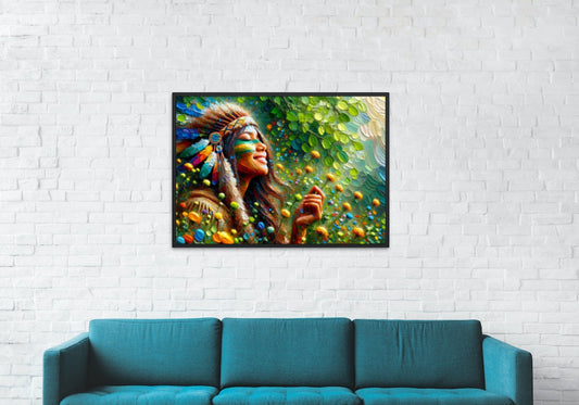 Canvas Framed "Indigenous Woman" summer